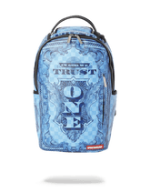 IN GOD WE TRUST BLUE BACKPACK (ONE OF ONE)