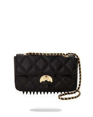 NOIR QUILT GOLD CHAIN SHARK HANDBAG