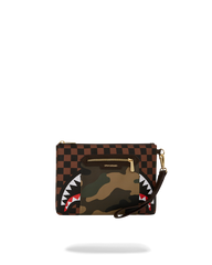 EXTERIOR GOLD ZIP POCKET SHARKS IN PARIS CROSSOVER CLUTCH