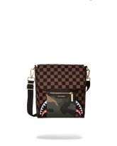 EXTERIOR GOLD ZIP POCKET SHARKS IN PARIS MESSENGER SLING BAG