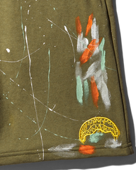PAINT SPLAT KNIT SHORTS (GREEN)