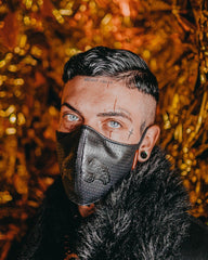 MIDNIGHT SHARK VEGAN LEATHER FACEMASK