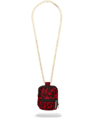 FUR RED LEOPARD BACKPACK CHAIN