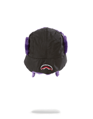 BLACK 3M PURPLE FUR AVIATOR HAT