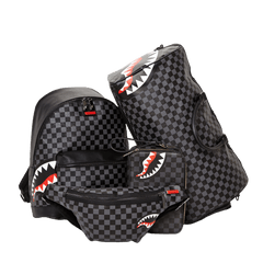 SHARKS IN PARIS (BLACK CHECKERED EDITION) TOILETRY AKA MONEY BAGS