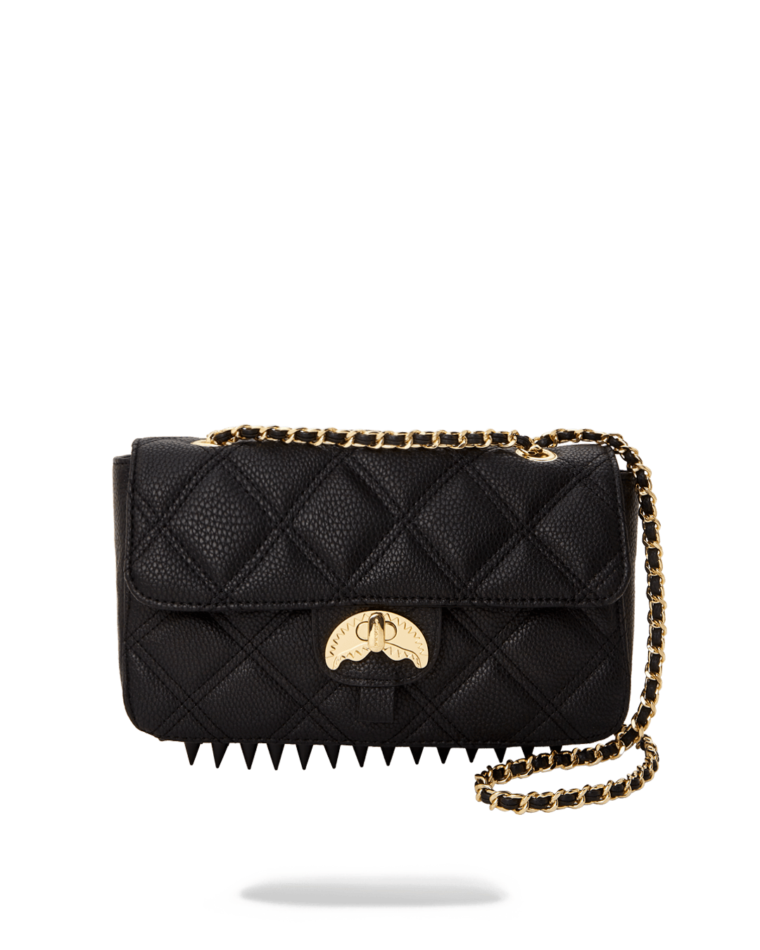 NOIR QUILT GOLD CHAIN SHARK HANDBAG