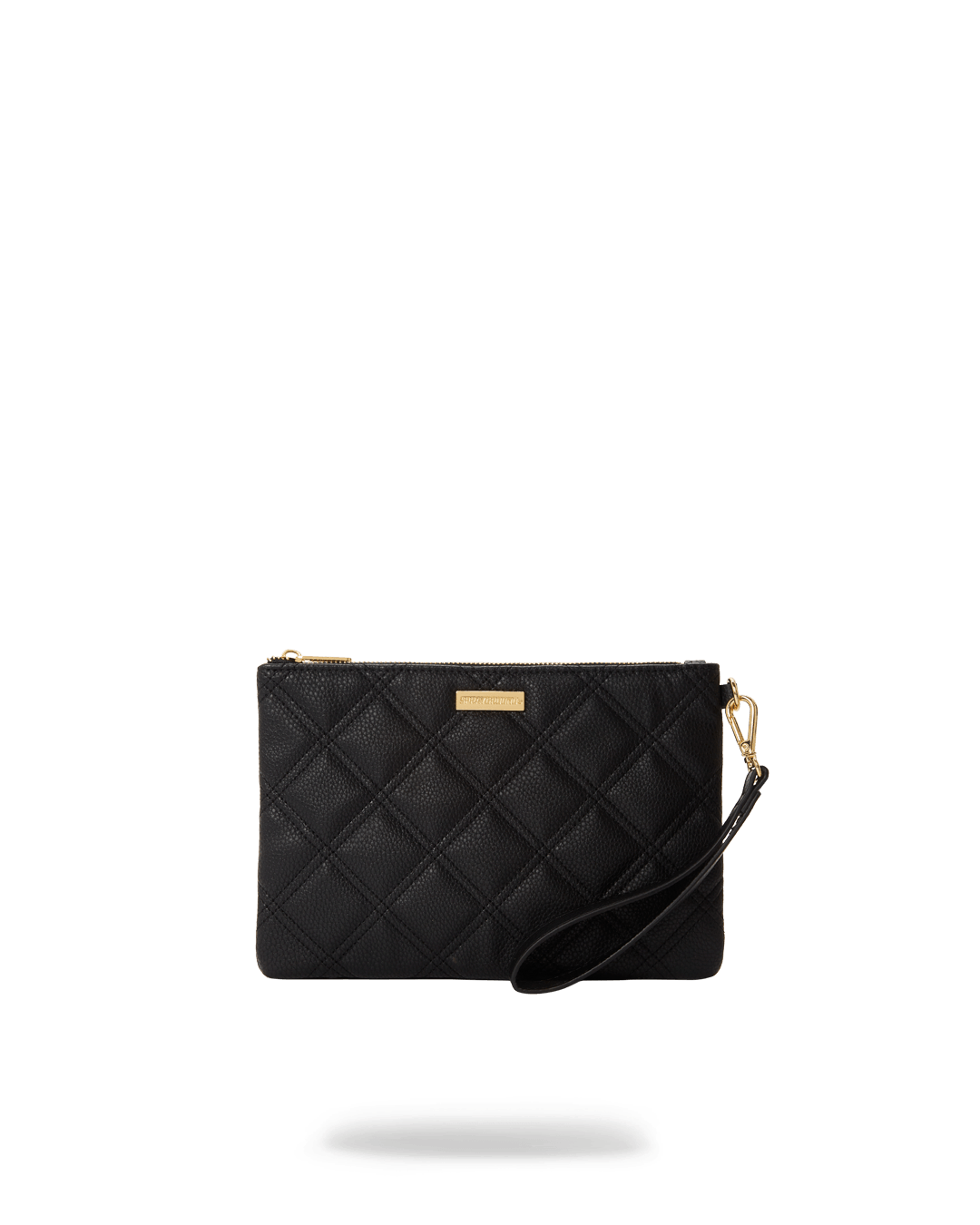 NOIR QUILT GOLD CHAIN SHARK CROSSOVER CLUTCH