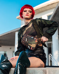 EXTERIOR GOLD ZIP POCKET SHARKS IN PARIS BACKPACK SLING