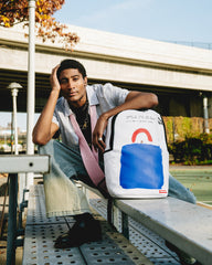 KEITH HARING BIG BLUE PURSE ART BACKPACK