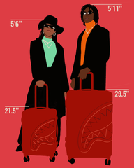 MOLDED SHARKITECTURE RED HARDSHELL CARRY-ON LUGGAGE