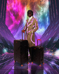 MOLDED SHARKITECTURE BLACK HARDSHELL CARRY-ON LUGGAGE