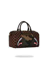 EXTERIOR GOLD ZIP POCKET SHARKS IN PARIS MINI DUFFLE