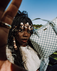 KNIT SHARKS IN PARIS IN CREAM TOTE