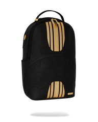 GOLD AND BLACK RACING STRIPES BACKPACK